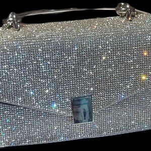 New Aldo ~Miramax Top handle bag ~ Silver Rhinestone